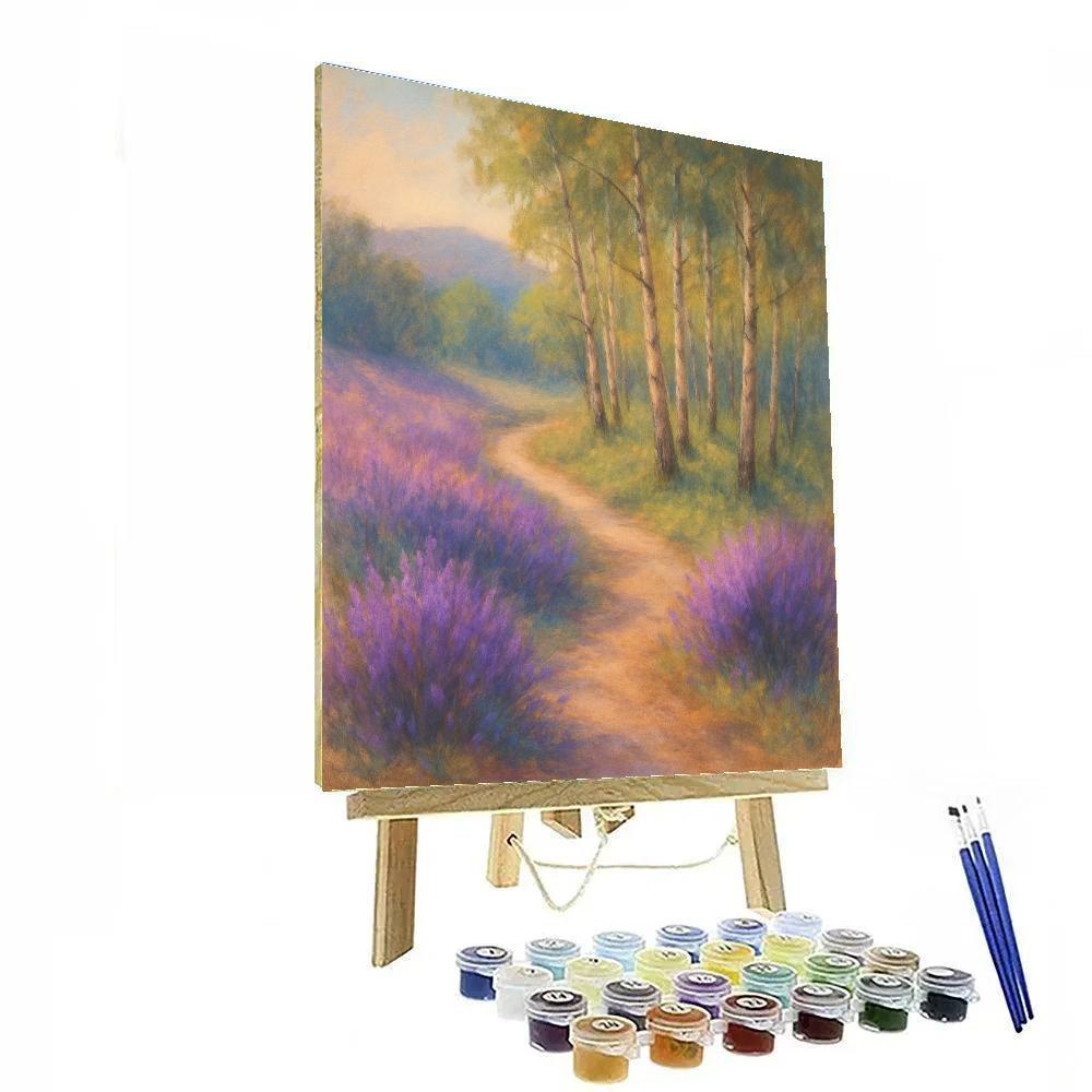 Lavender Path Through Silver Birches Paint by numbers kits