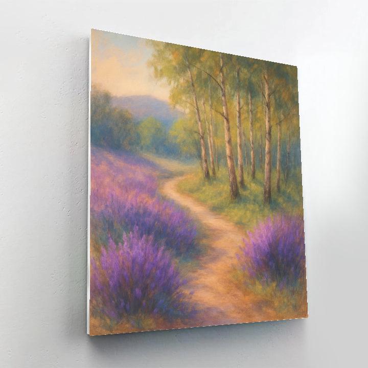 Lavender Path Through Silver Birches Paint by numbers kits