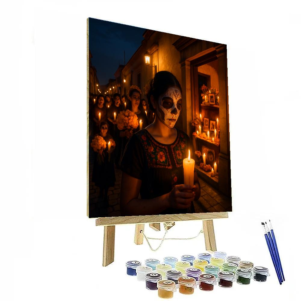 Dia De Muertos Night Procession In Oaxaca Numbered painting kits