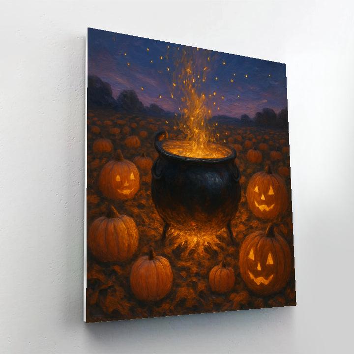 Harvest Cauldron In The Pumpkin Orchard Paint by numbers kits