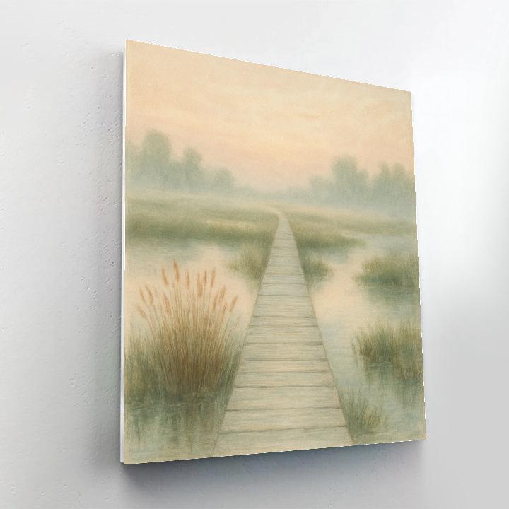 Misty Boardwalk In The Marshlands Painting by numbers kit