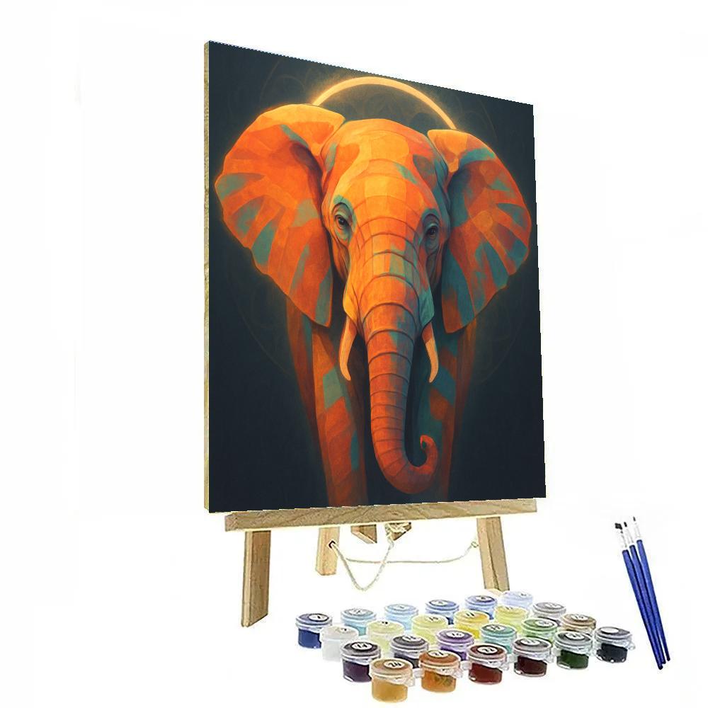 Sunburst Elephant Serenity Paint by numbers art