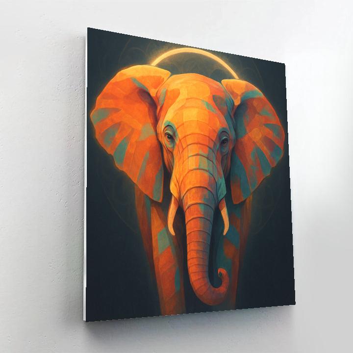 Sunburst Elephant Serenity Paint by numbers art