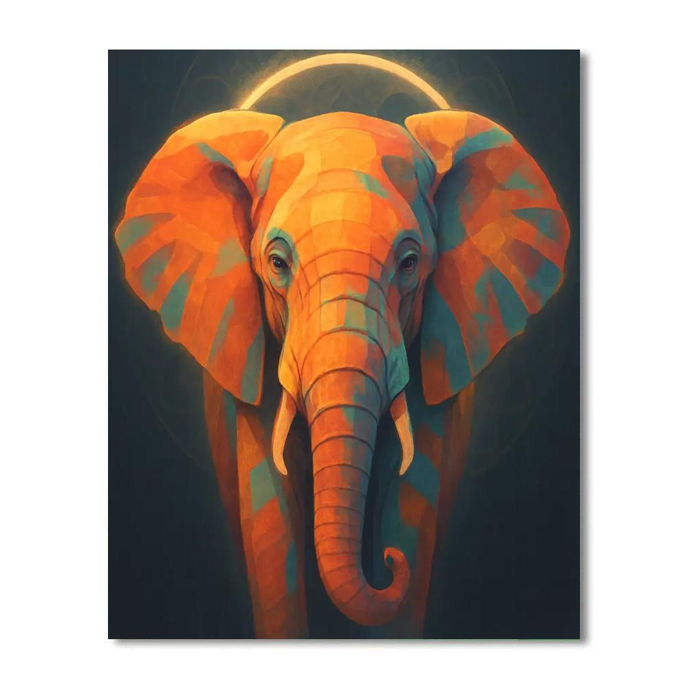 Sunburst Elephant Serenity Paint by numbers art