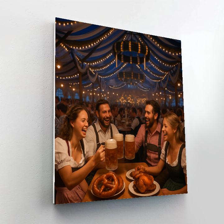 Oktoberfest Beer Tent At Dusk paint by color