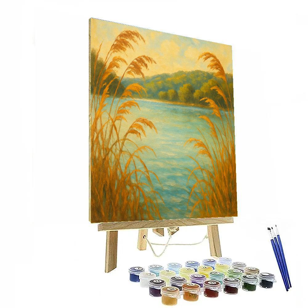 Golden Reeds On Late Summer Shore paint by numbers