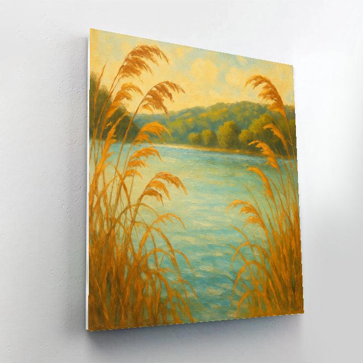 Golden Reeds On Late Summer Shore paint by numbers