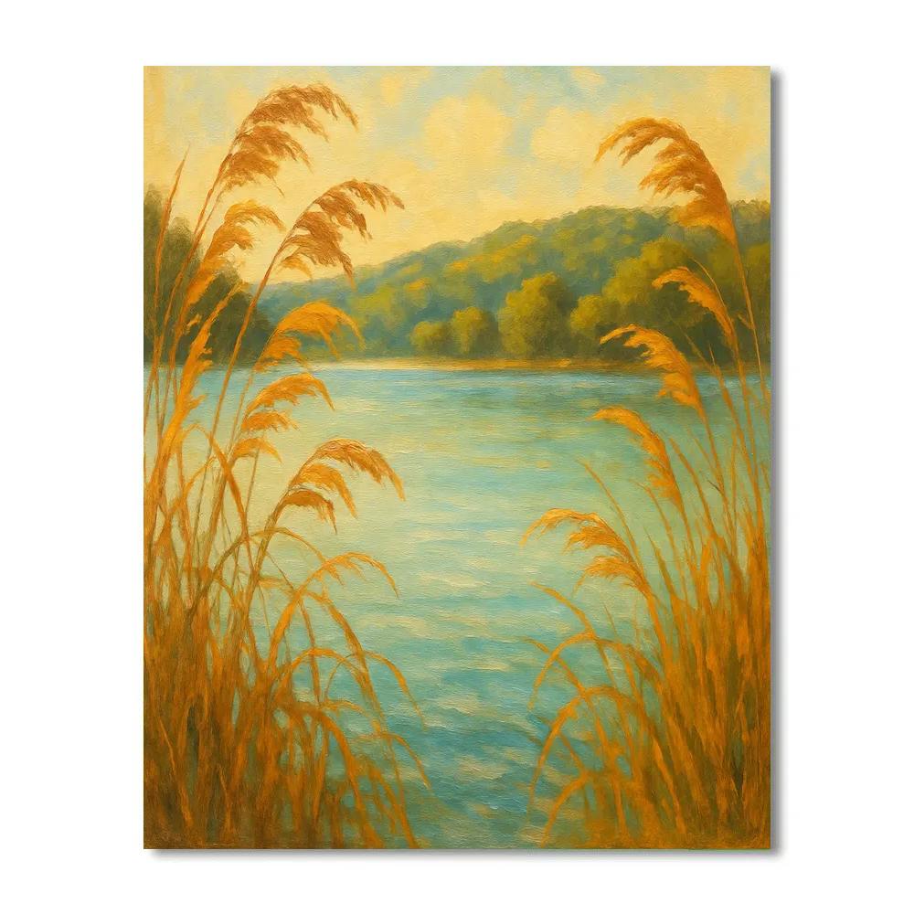 Golden Reeds On Late Summer Shore paint by numbers