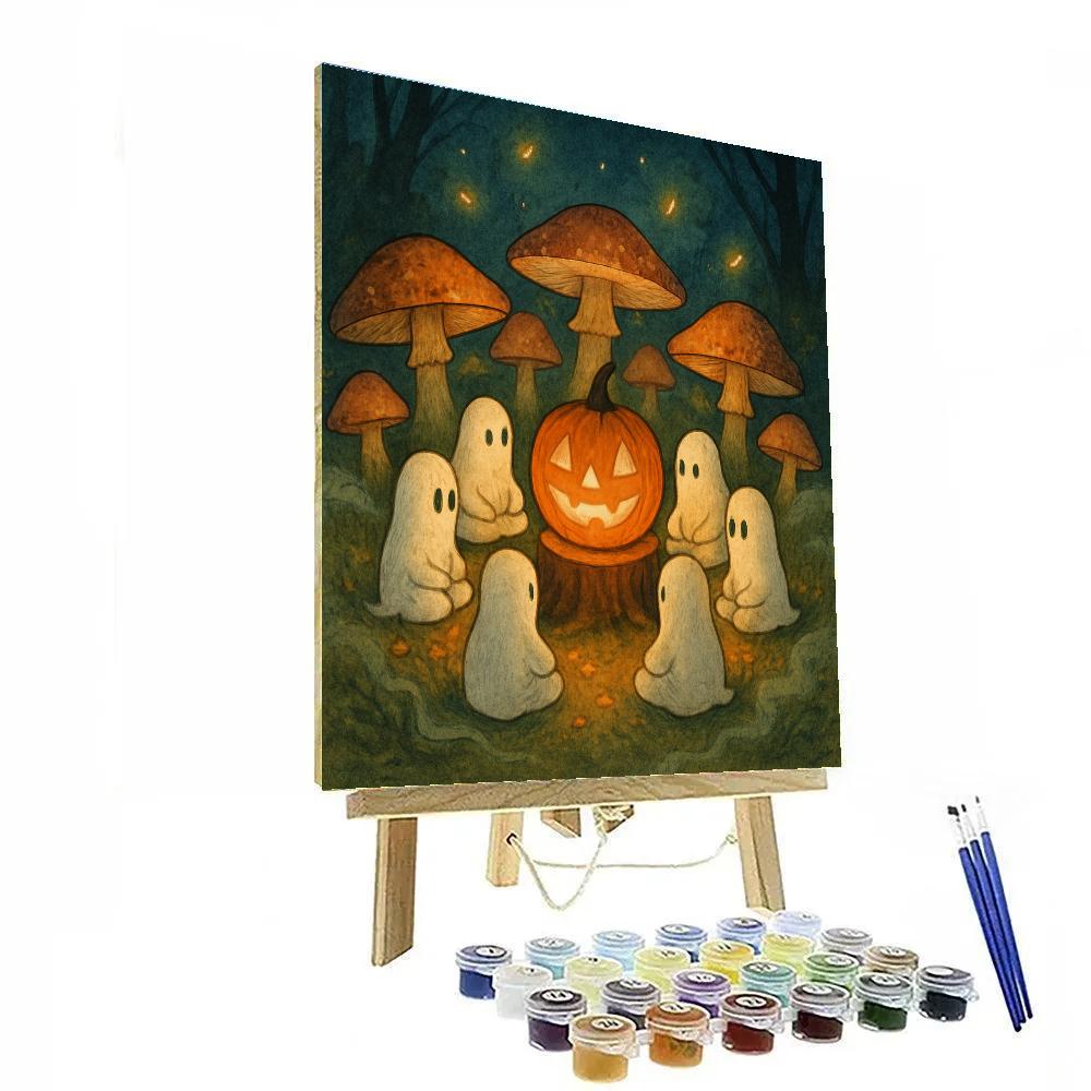 Mushroom Circle Ghost Storytime Numbered painting kits