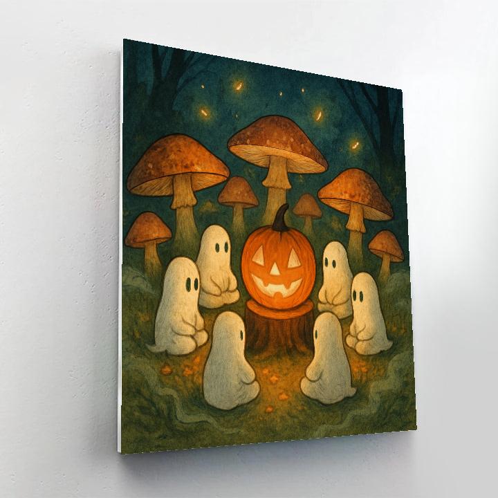 Mushroom Circle Ghost Storytime Numbered painting kits