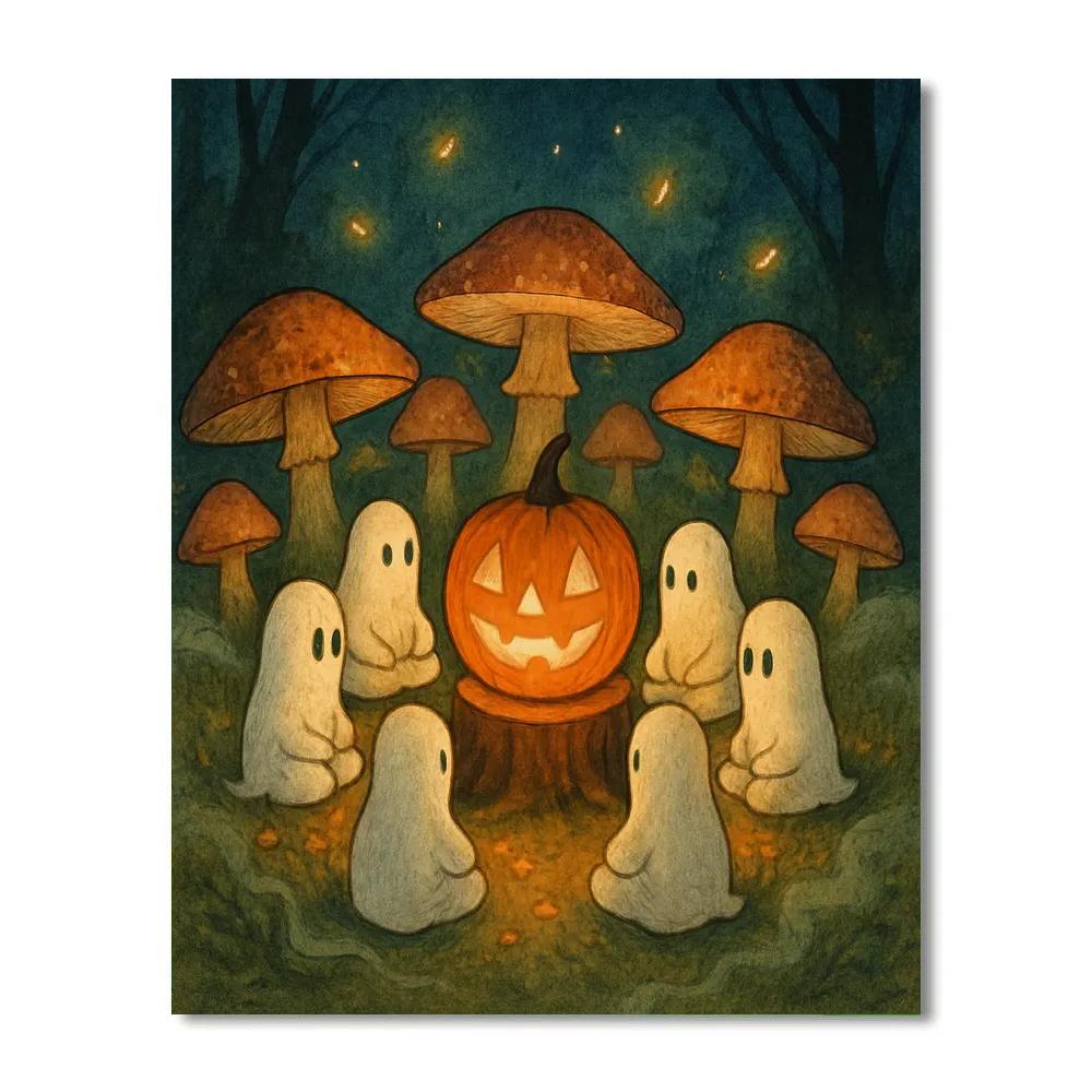 Mushroom Circle Ghost Storytime Numbered painting kits