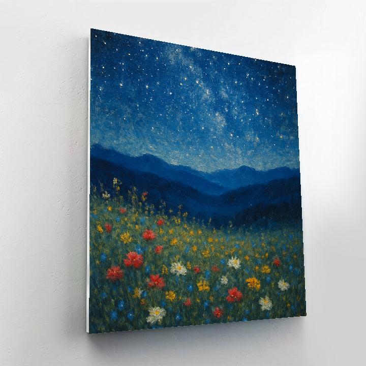 Starlit Meadow Above The Valley painting number kit