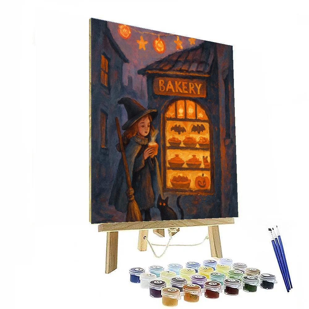 Starlit Broomstick Bakery Window Paint by numbers kits