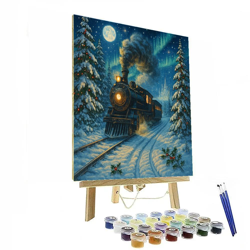 Midnight Train To The North Pole painting number kit