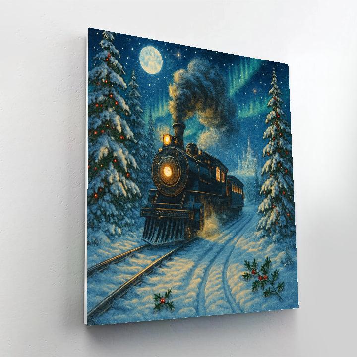 Midnight Train To The North Pole painting number kit