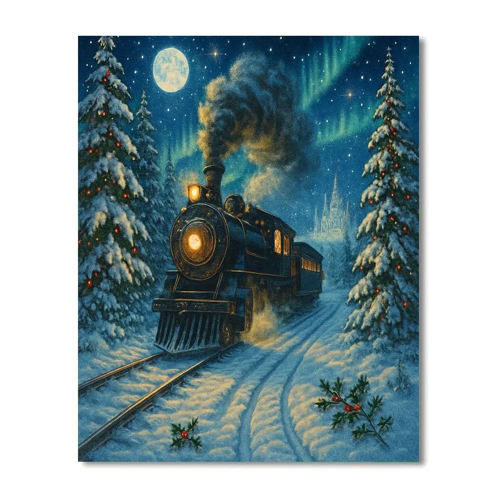 Midnight Train To The North Pole painting number kit