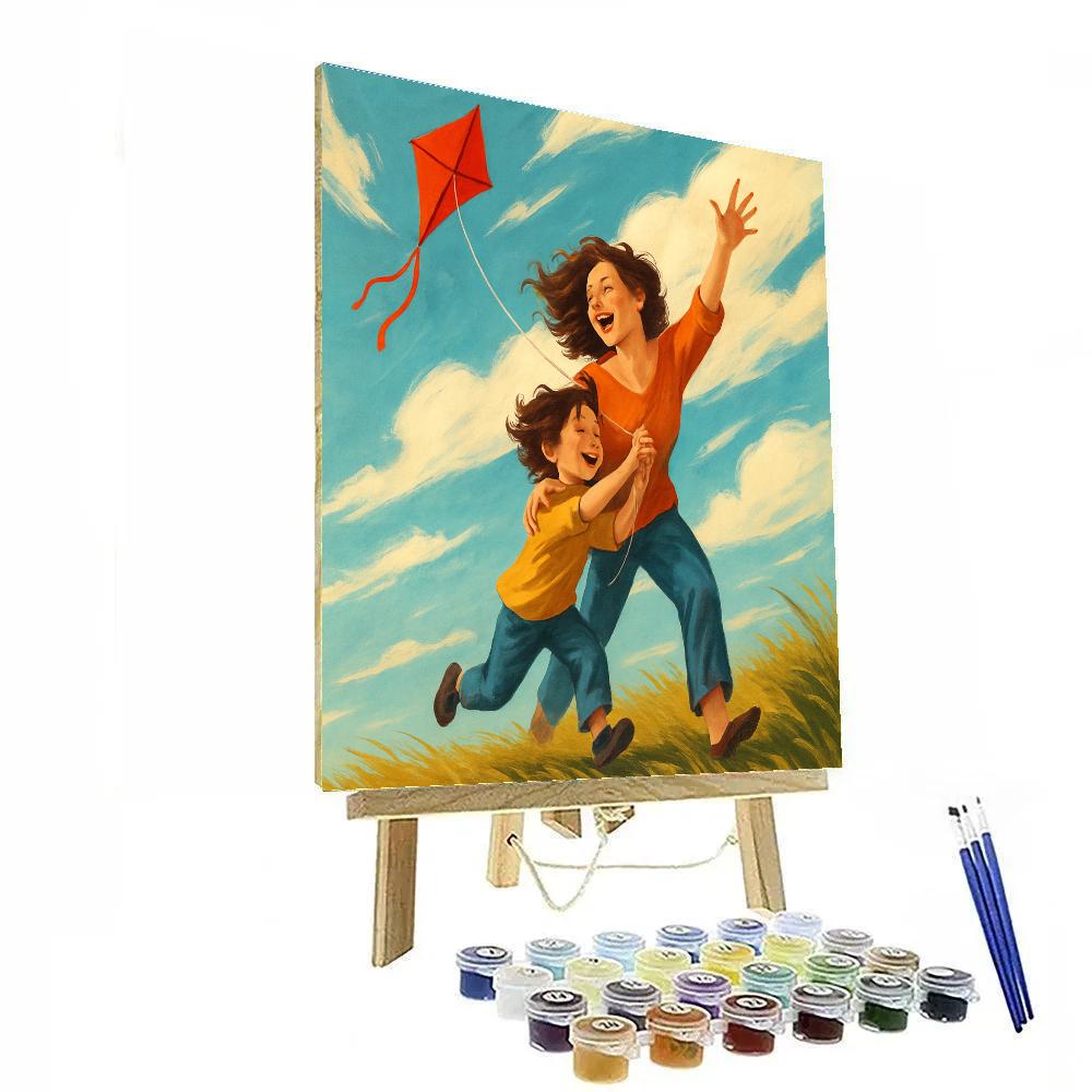 Windy Kite Dance With Mom Painting by numbers kit