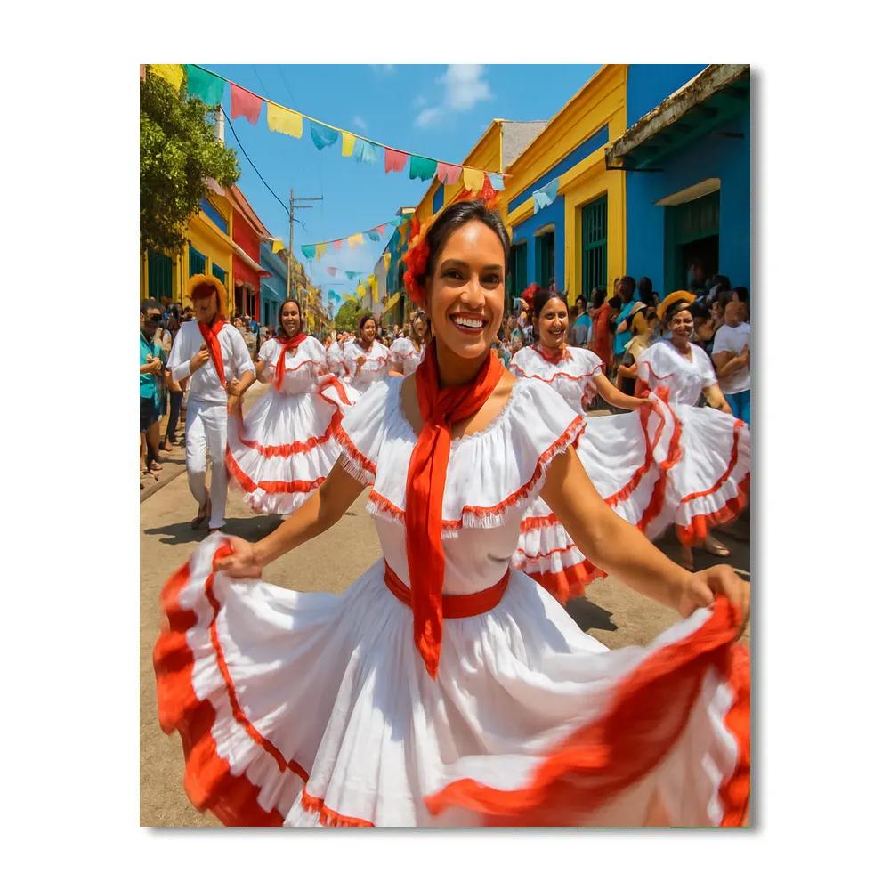 Carnaval De Barranquilla Cumbia Parade Painting by numbers kit