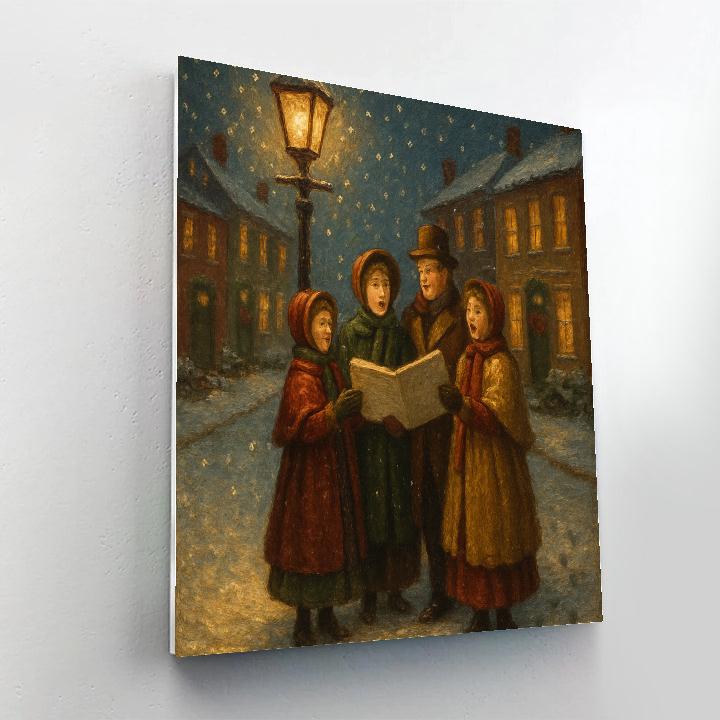 Christmas Carolers Under The Gaslamp DIY paint by numbers