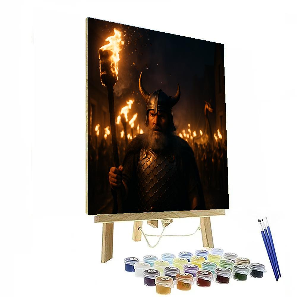 Up Helly Aa Torchlight Procession In Shetland paint by number