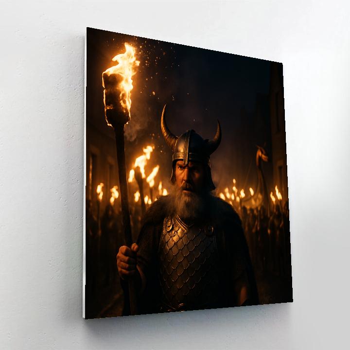 Up Helly Aa Torchlight Procession In Shetland paint by number