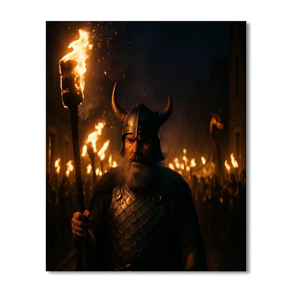 Up Helly Aa Torchlight Procession In Shetland paint by number