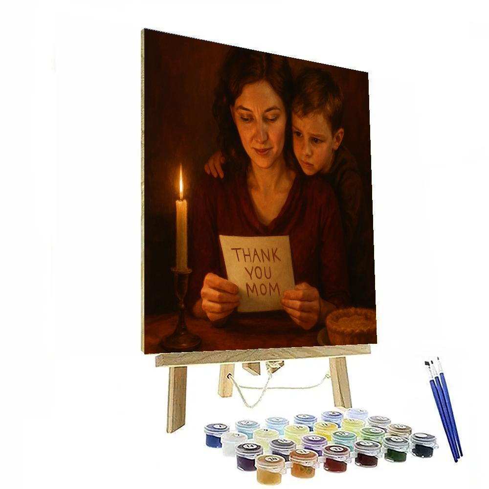 Candlelit Thank You Note To Mom painting number kit