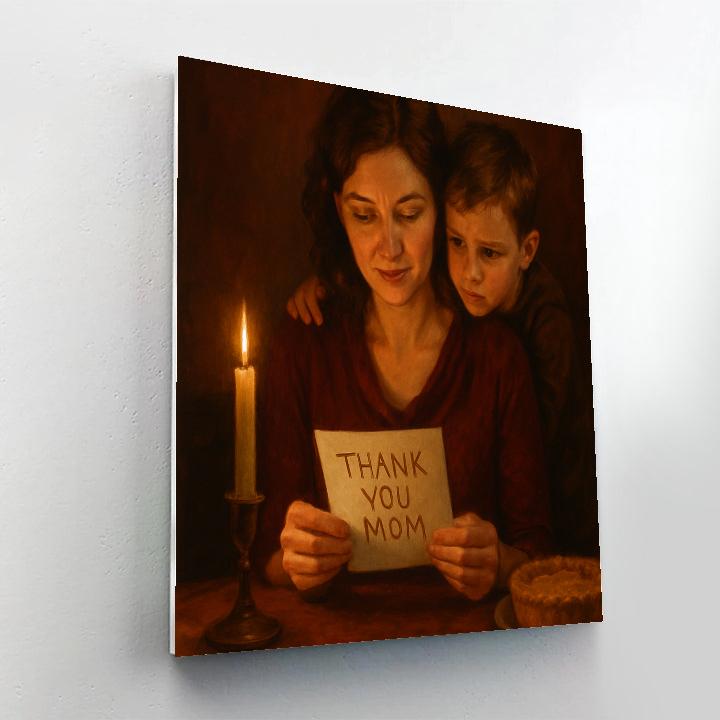 Candlelit Thank You Note To Mom painting number kit