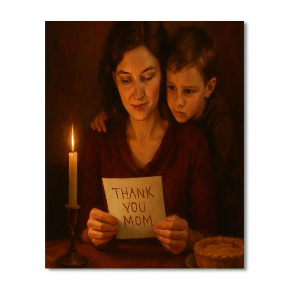 Candlelit Thank You Note To Mom painting number kit