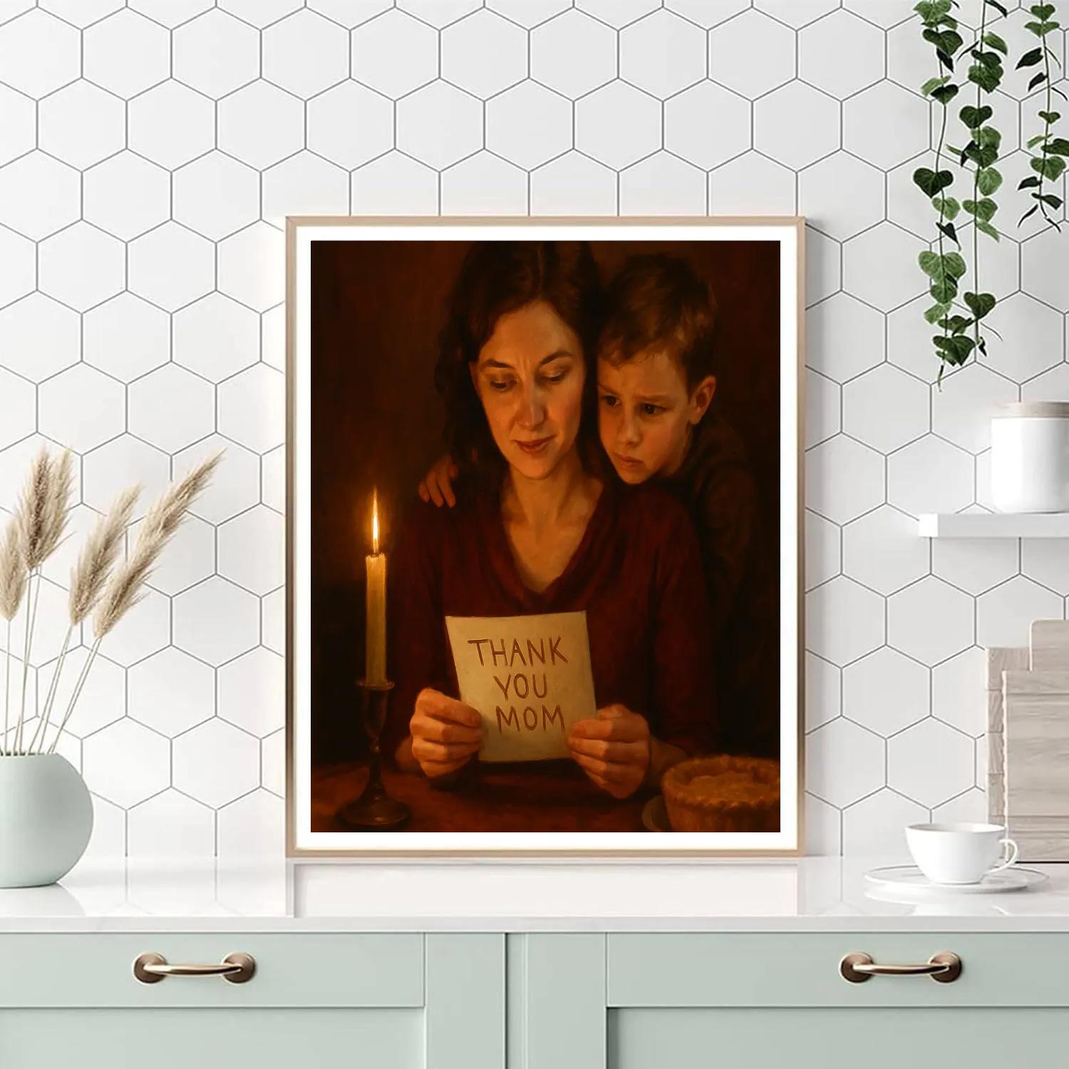 Candlelit Thank You Note To Mom painting number kit