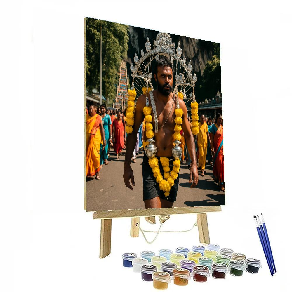 Thaipusam Kavadi Pilgrimage In Kuala Lumpur Painting by numbers kit