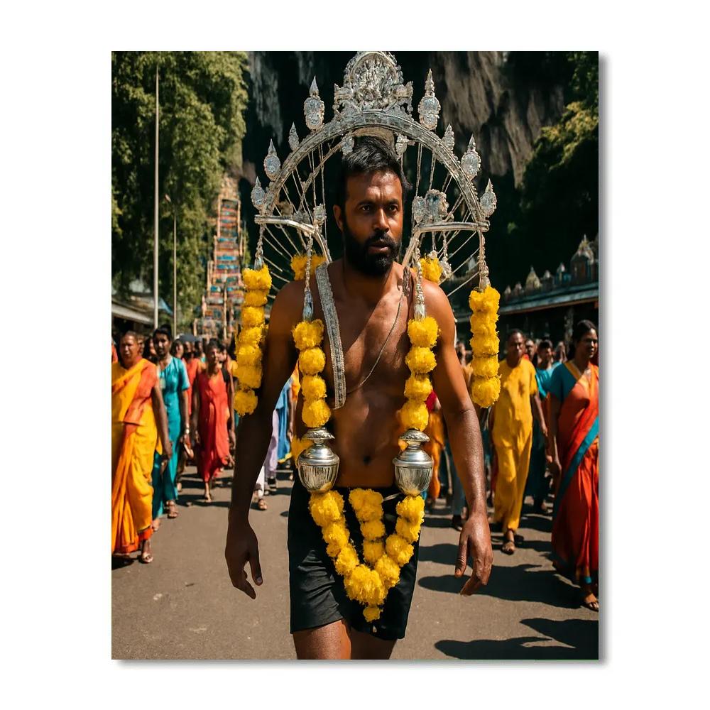 Thaipusam Kavadi Pilgrimage In Kuala Lumpur Painting by numbers kit