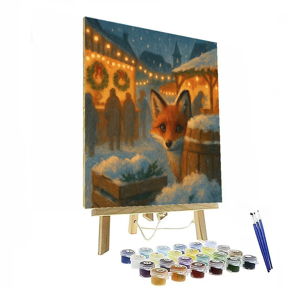 Winter Fox At The Holiday Market DIY paint by numbers