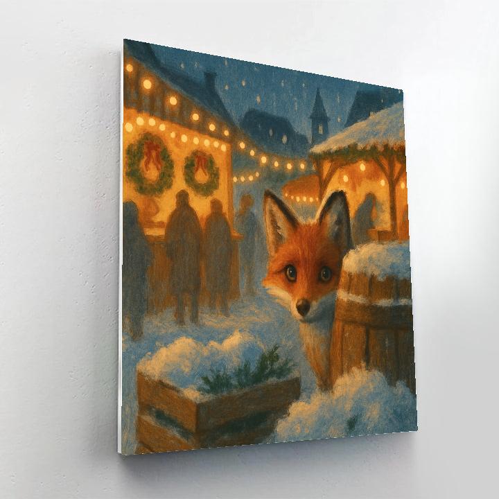 Winter Fox At The Holiday Market DIY paint by numbers