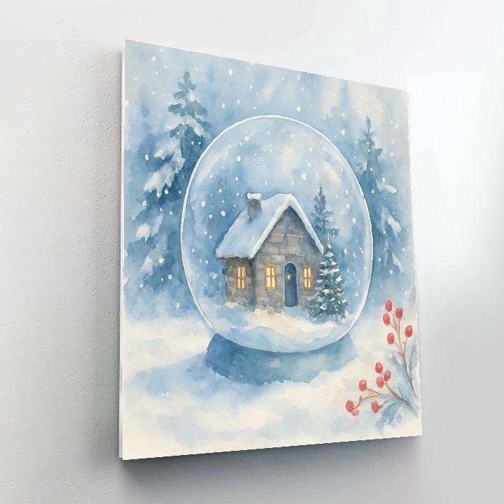 Snowglobe Cottage In The Pines Numbered painting kits
