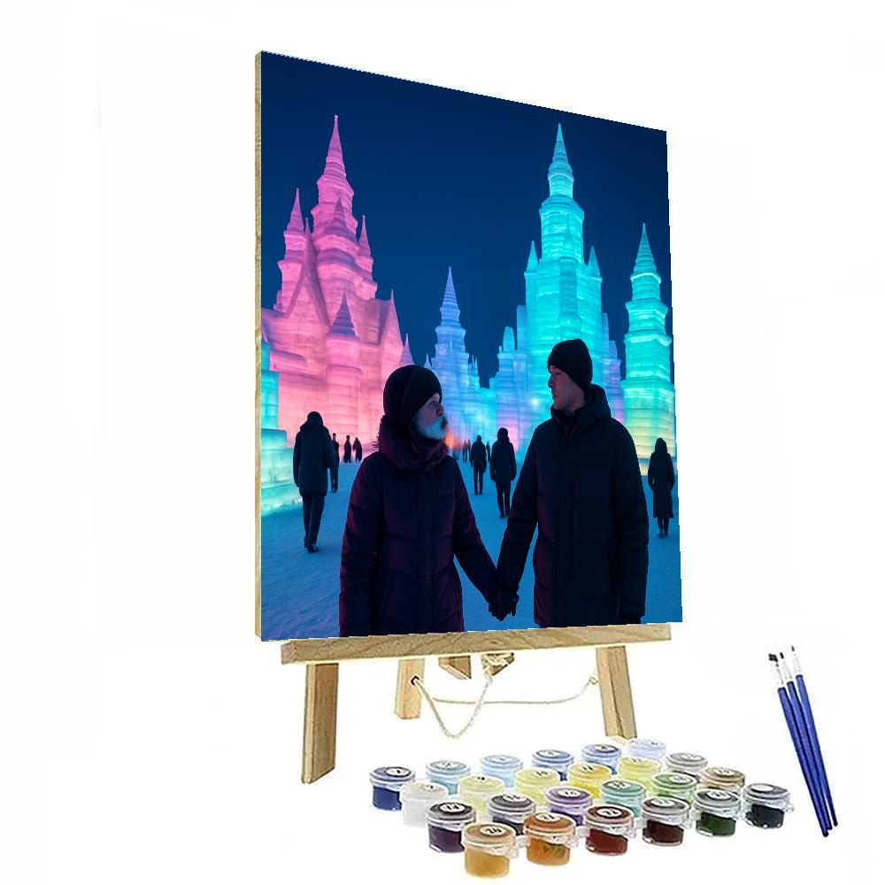 Harbin Ice And Snow Festival Evening Stroll paint by number