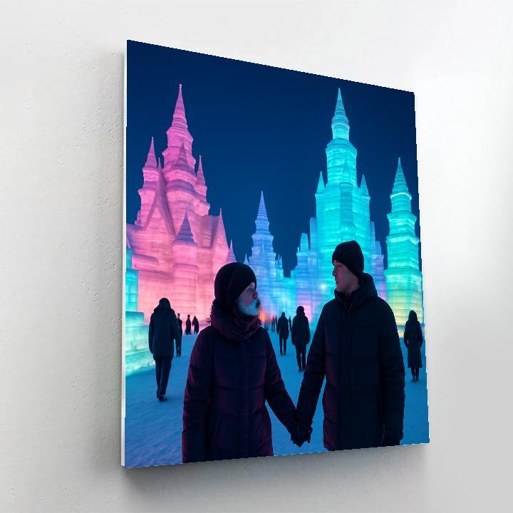 Harbin Ice And Snow Festival Evening Stroll paint by number
