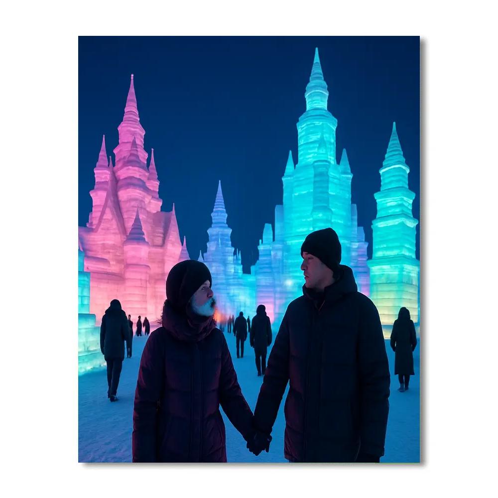 Harbin Ice And Snow Festival Evening Stroll paint by number