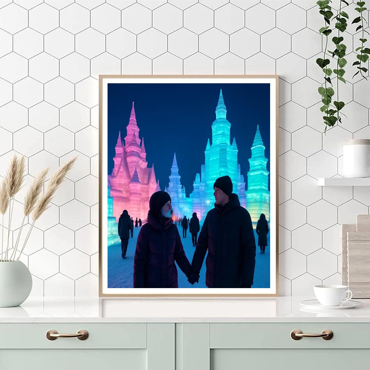 Harbin Ice And Snow Festival Evening Stroll paint by number