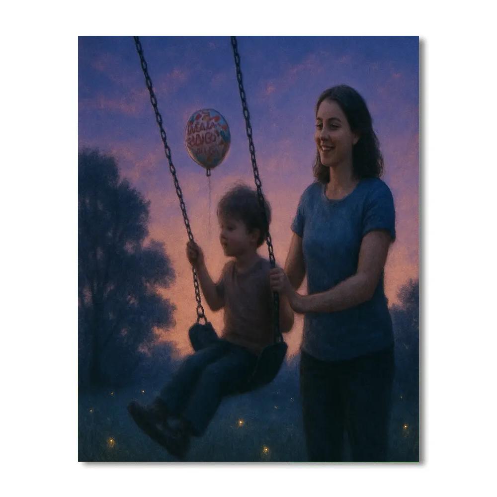 Twilight Park Swing With Mom DIY paint by numbers