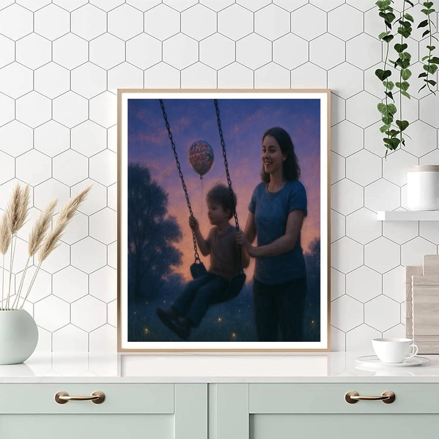 Twilight Park Swing With Mom DIY paint by numbers