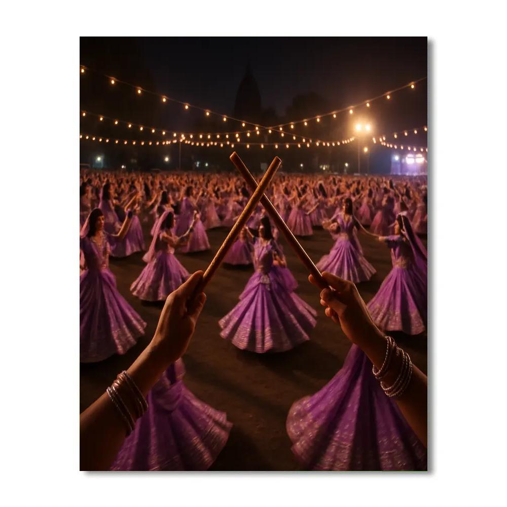 Lavender Colored Navratri Garba Night In Ahmedabad Numbered painting kits