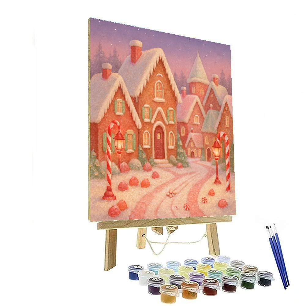 Gingerbread Street At Twilight paint by color