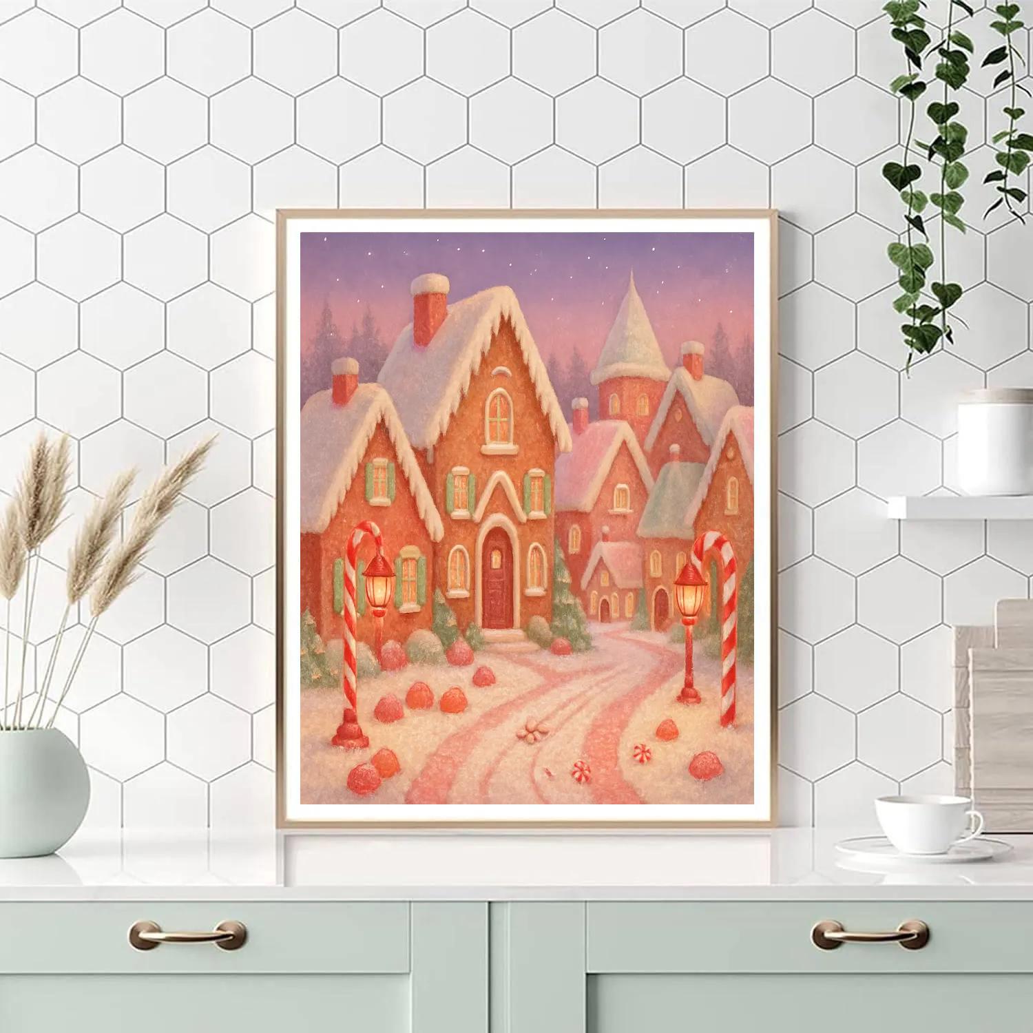 Gingerbread Street At Twilight paint by color