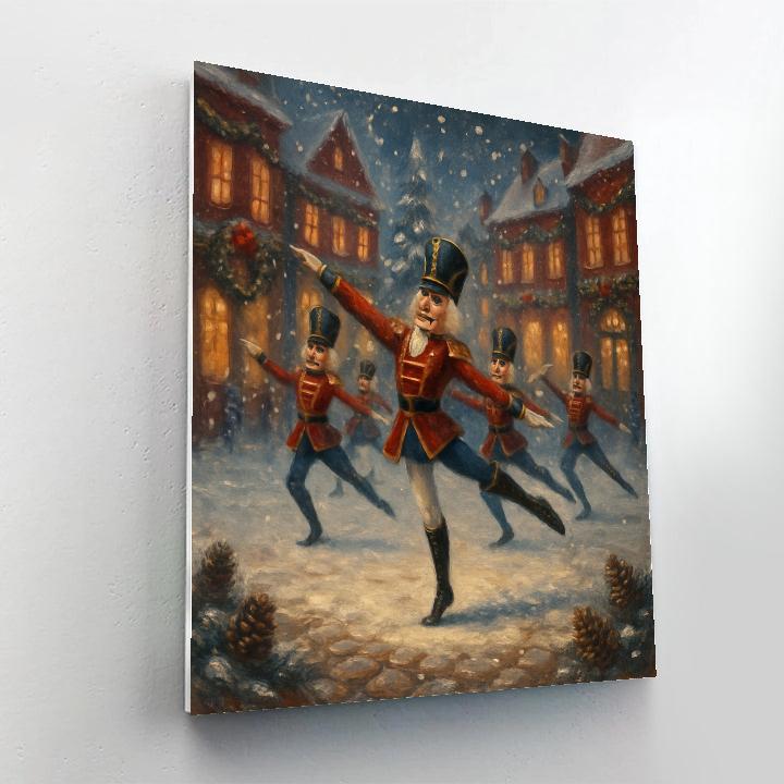 Nutcracker Ballet In The Snowy Square paint by number