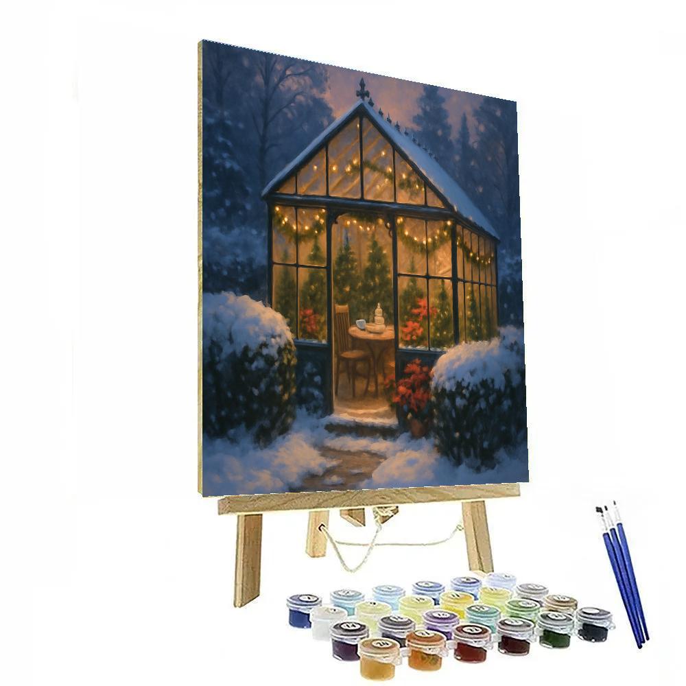 Holiday Tea In The Greenhouse Painting by numbers kit