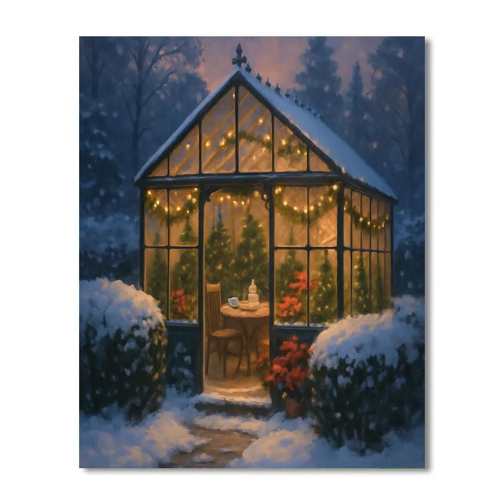 Holiday Tea In The Greenhouse Painting by numbers kit