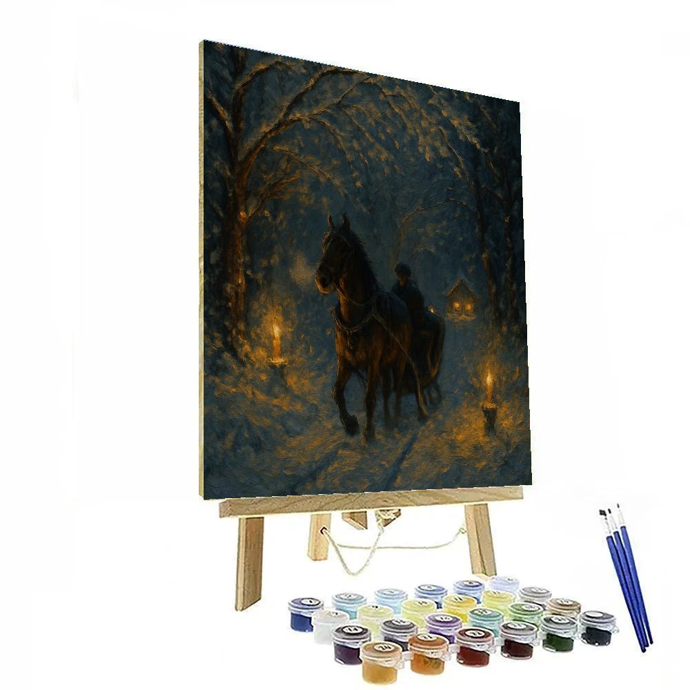 Candlelit Midnight Sleigh Ride paint by color