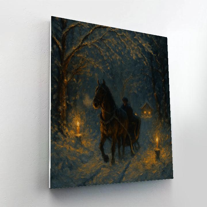 Candlelit Midnight Sleigh Ride paint by color
