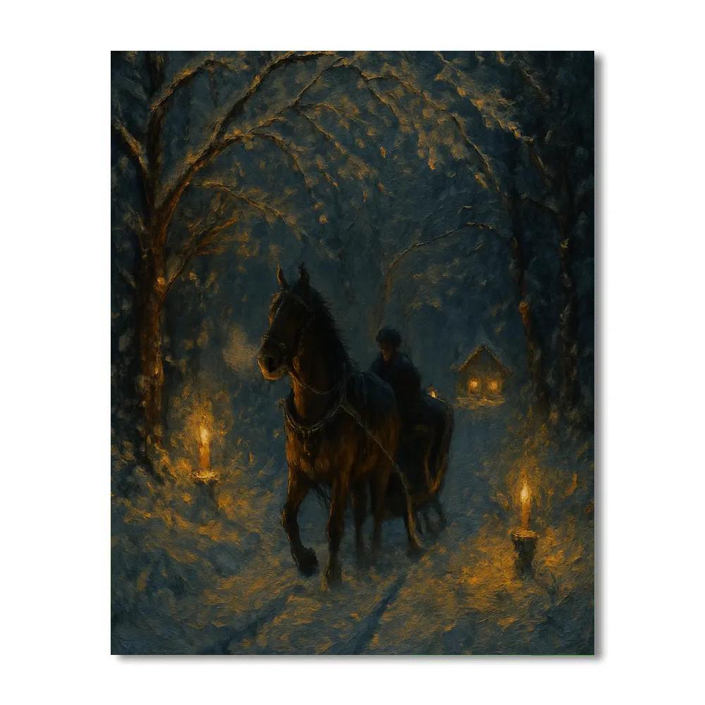 Candlelit Midnight Sleigh Ride paint by color